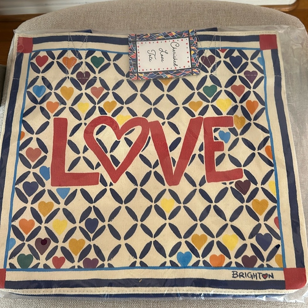 Brighton canvas Love tote bag. New.
